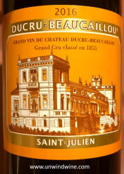 Chateau Ducru Beaucaillou 2016 label
