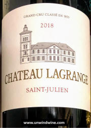 Chateau LaGrange St Julien Bordeaux 2018 label