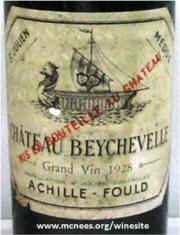 Chateau Beyechevelle 1928 label