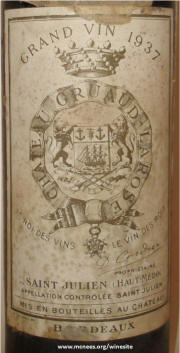 Chateau Gruaud Larose 1937 Label