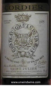 Chateau Gruaud Larose St Julien 1975 Label