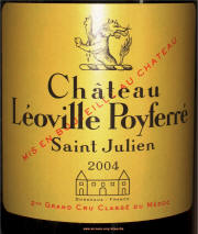 Chateau Leoville Poyferre 2004 Label on Rick's Winesite on McNees.org