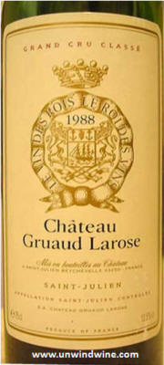 Gruaud Larose St Julien Bordeaux 1988