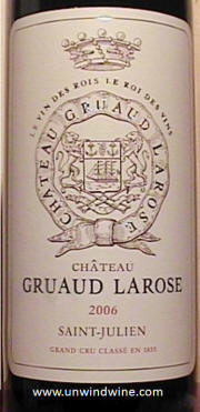 Chateau Gruaud Larose St Julien Bordeaux 2006