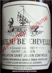 Chateau Beyechevelle 1985 label