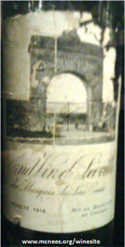 Chateau Grand vin Leoville Las Cases 1916