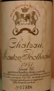 Chateau Mouton Rothschild 1941 Label