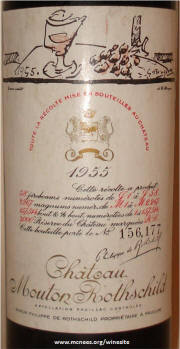 Chateau Mouton Rothschild 1955 Label