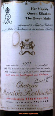 Chateau Mouton Rothschild 1977 label