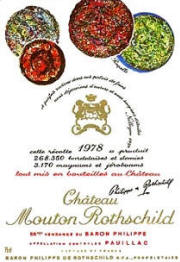 Chateau Mouton Rothschild 1978 label Jean-Paul Riopelle