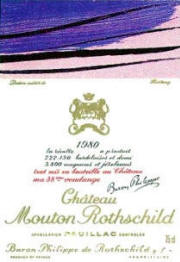 Chateau Mouton Rothschild 1980 label by Hans Hartung