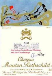 Chateau Mouton Rothschild 1981 label by Arman