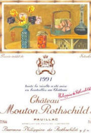 Chateau Mouton Rothschild 1991 label by Setsuko