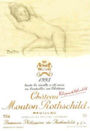 Chateau Mouton Rothschilld 1993 label by Balthus