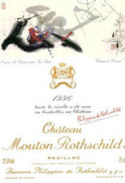 Chateau Mouton Rothschild 1996 label by Gu Ghin