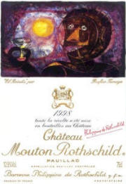 Chateau Mouton Rothschild 1998 label by Tamayo