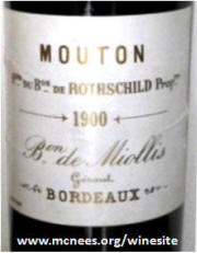 Chateau Mouton Rothschild 1900 label