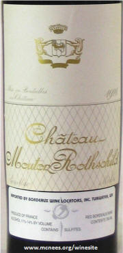 Chateau Mouton Rothschild 1928 label