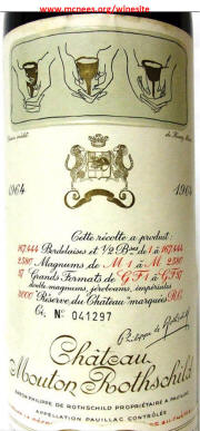Chateau Mouton Rothschild 1964 label
