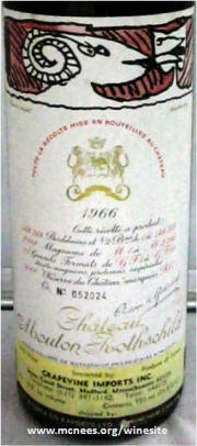 Chateau Mouton Rothschild 1966 label