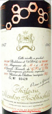Chateau Mouton Rothschild 1967 label