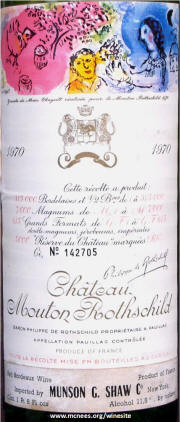 Chateau Mouton Rothschild 1970 label