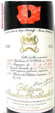 Mouton Rothschild 1972 label
