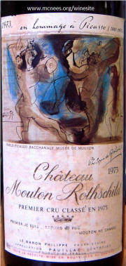 Chateau Mouton Rothschild 1973 label
