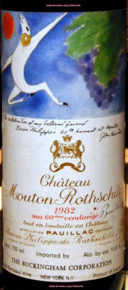 Chateau Mouton Rothschild 1982 label