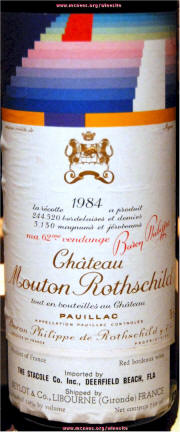 Chateau Mouton Rothschild 1984 label
