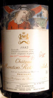 Chateau Mouton Rothschild 1985 label