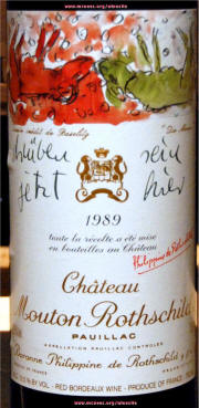 Chateau Mouton Rothschild 1989 label