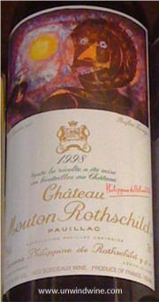Chateau Mouton Rothschild 1998 Rufino Tamayo label