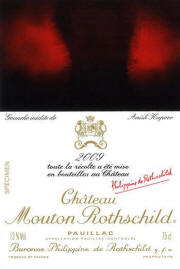 Chateau Mouton Rothschild 2009 Label 