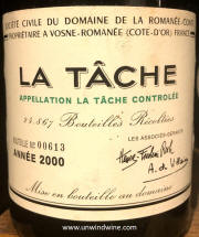 Romanee-Conti La Tache 2000 label