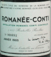 Romanee Conti 1985 label on McNees.org/winesite