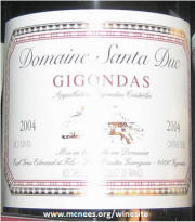 Domaine Santa Duc Gigondas 2004 label 
