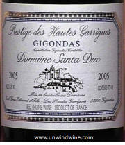 Domaine Santa Duc Gigondas Presitge Haute Garrigues 2005 label