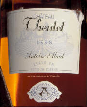 Chateau Theulet - Antoine Alard 1998 label on McNees.org/winesite
