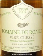 Domaine De Roally Vire Clesse Grand Vin de Borgnogne 2007