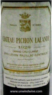 Chateau Pichon Lalande 1928