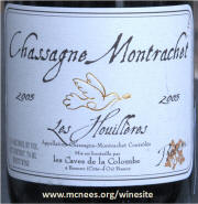 Les Houilleres Chassagne Montrachet 2003 label on McNees.org/winesite