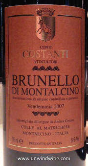 Conti Costanti Brunello di Montalcina 2007 