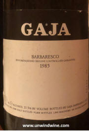   Gaja Barbaresco 1985 label