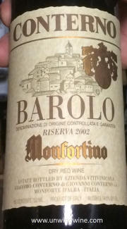 Label - Monfortino - Conterno Barolo Reserva 2002