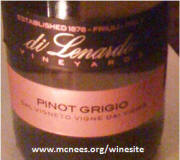 Di Lenardo Pinot Grigio dal Vigneto Vigne Dai Vieris Venezia 2007