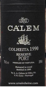 Calem Colheita Reserve Port 1990
