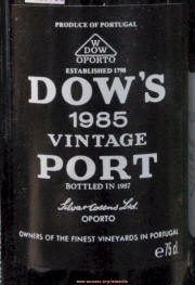 Dow Vintage Port 1985 Label