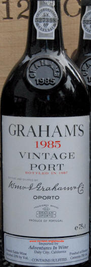 Grahams Vintage Port 1985 Label