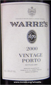 Warre's Vintage Porto 2000